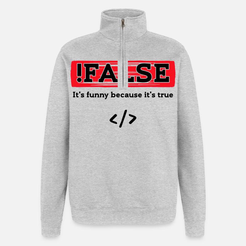Code Debug Programmeur Développeur Dictons amusants - Sweat à zip 1/4 - gris chiné