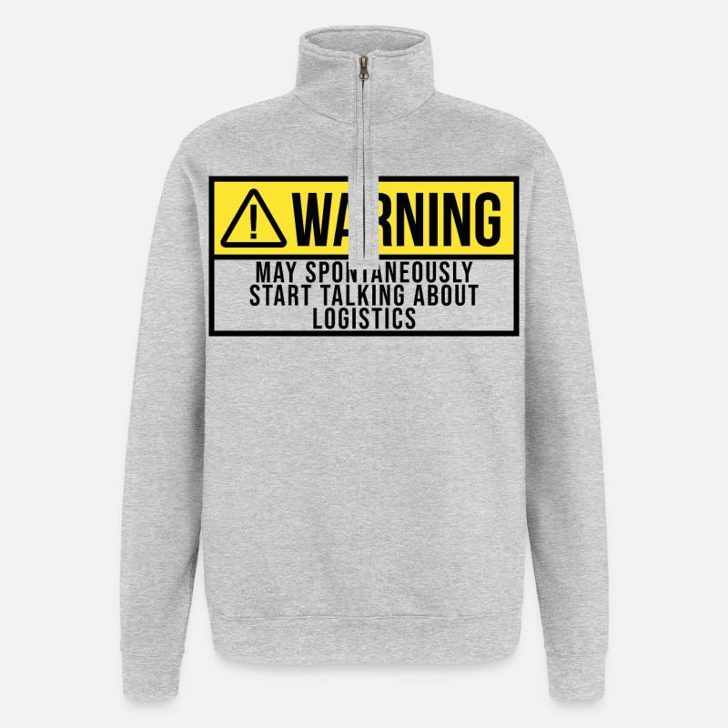 Logistik - Quarter-Zip-Sweatshirt - Grau meliert