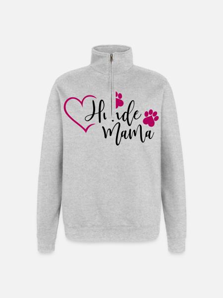 Hund Hunde Mama - Quarter-Zip-Sweatshirt - Grau meliert