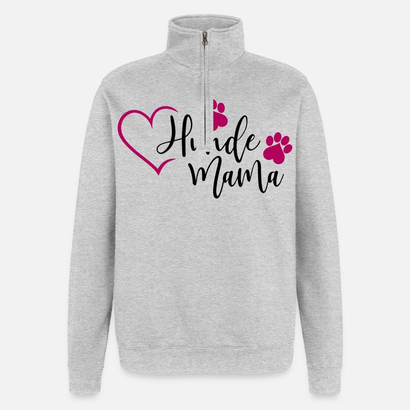 Hund Hunde Mama - Quarter-Zip-Sweatshirt - Grau meliert