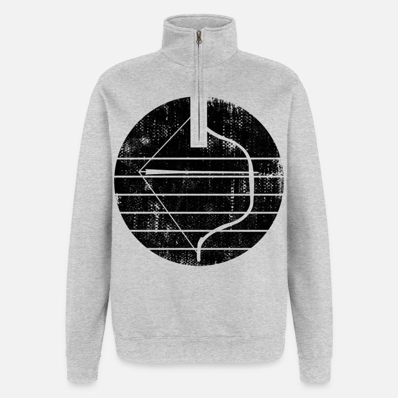 Pfeil und Bogen - Quarter-Zip-Sweatshirt - Grau meliert