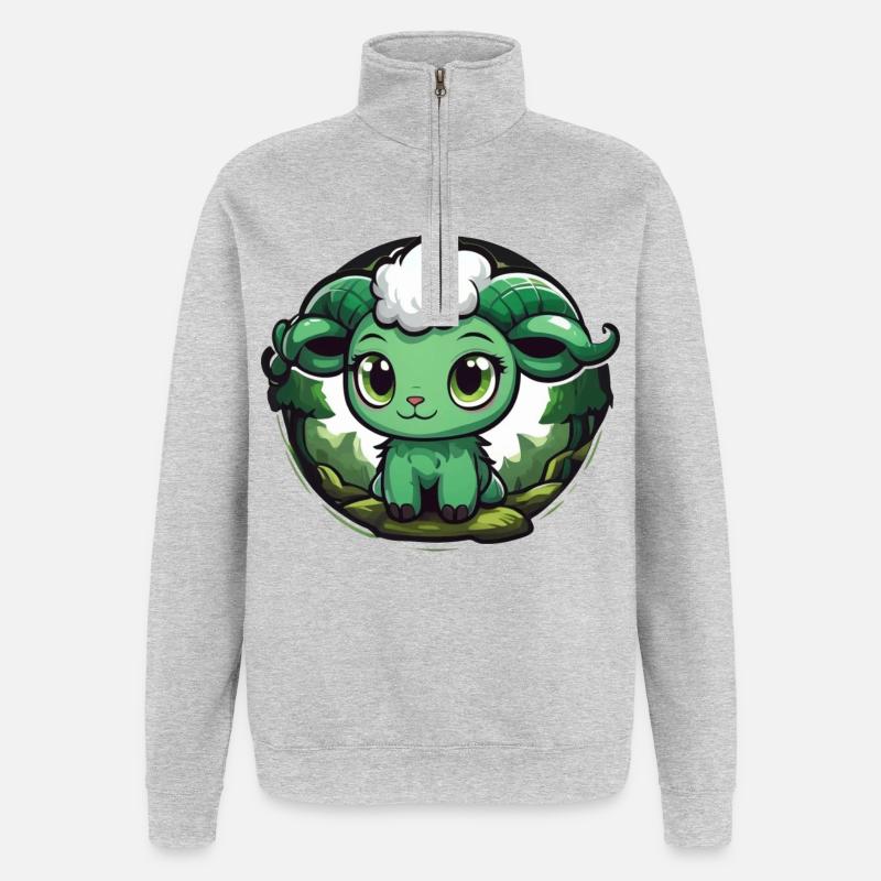 Widder - Quarter-Zip-Sweatshirt - Grau meliert