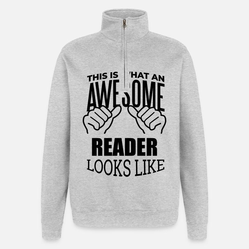 Reader - Quarter-Zip Sweatshirt - heather grey