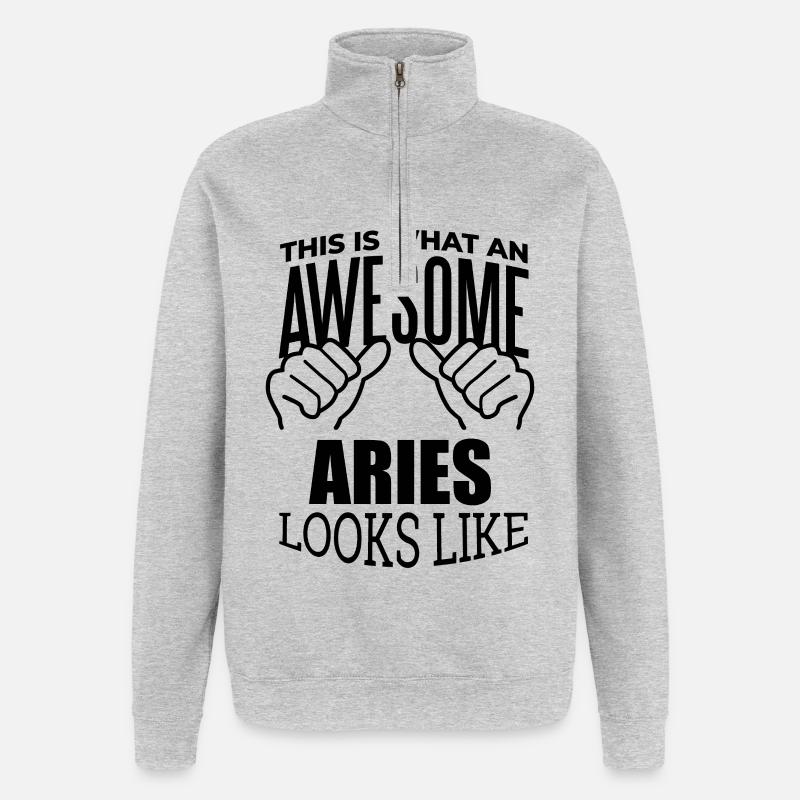 Widder - Quarter-Zip-Sweatshirt - Grau meliert