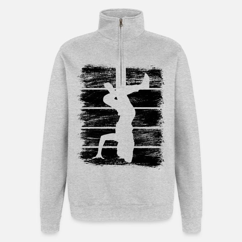 Breakdancer Skizze - Quarter-Zip-Sweatshirt - Grau meliert