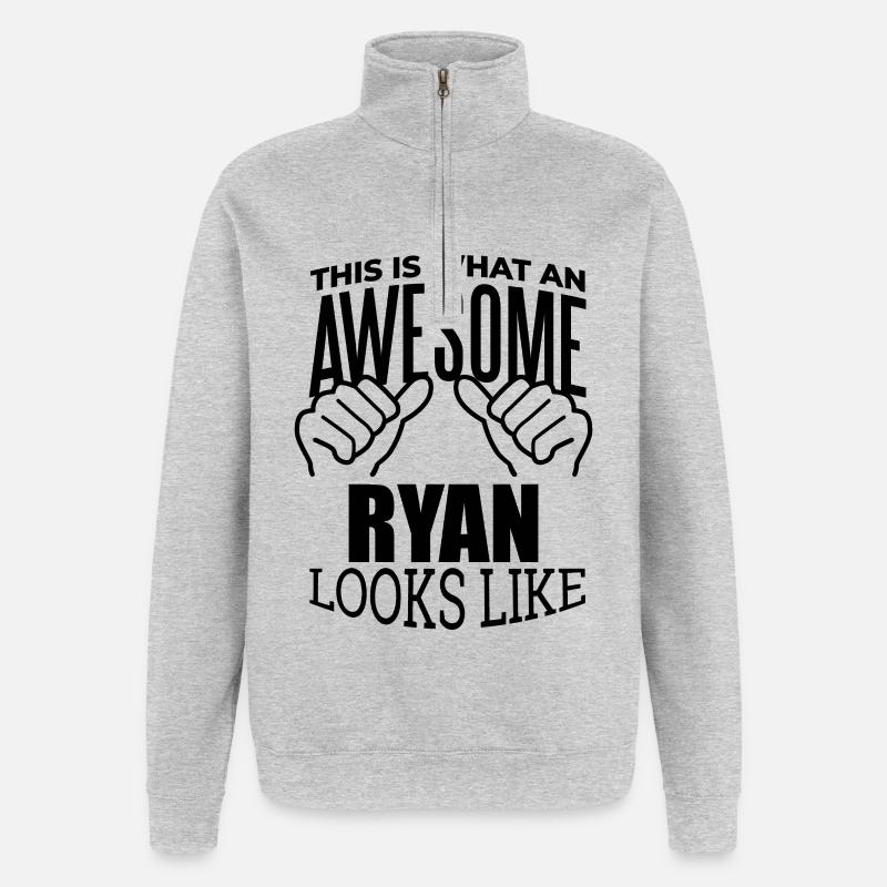 Ryan - Sweat à zip 1/4 - gris chiné
