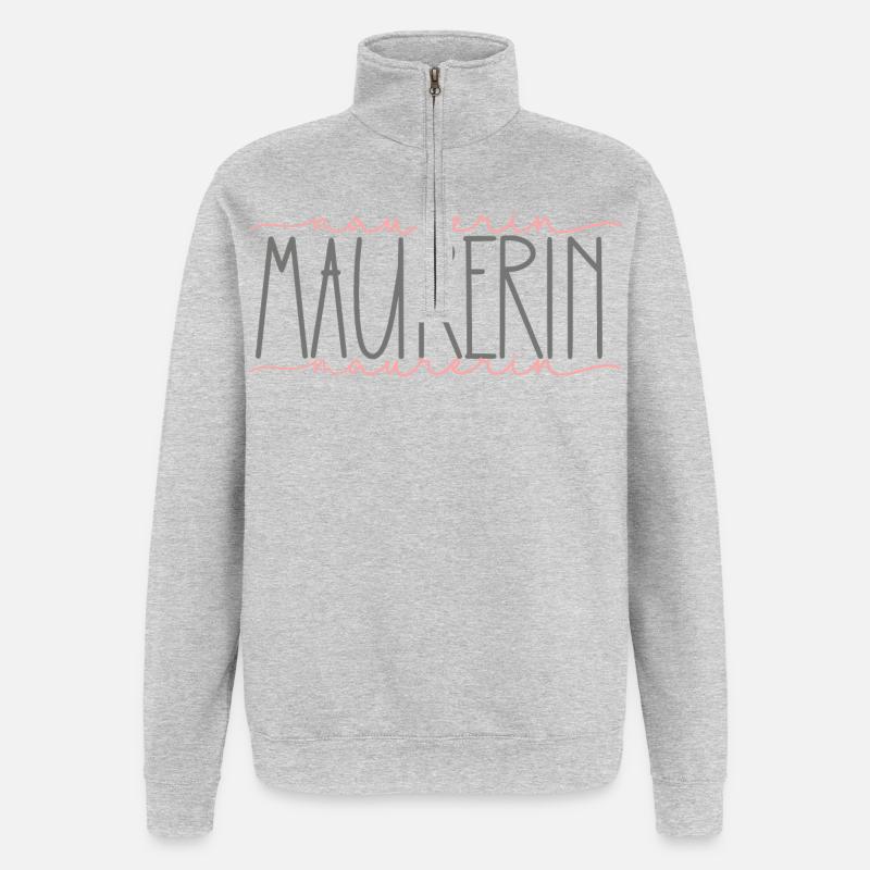 Maurerin Geschenk Handwerkerin Beruf - Quarter-Zip-Sweatshirt - Grau meliert