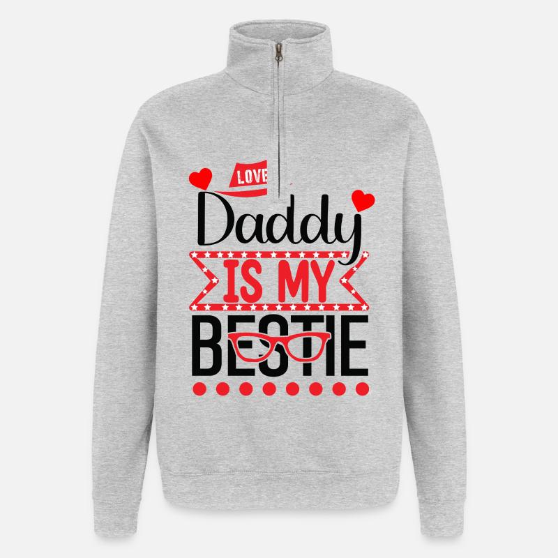 Bester Papa - Quarter-Zip-Sweatshirt - Grau meliert