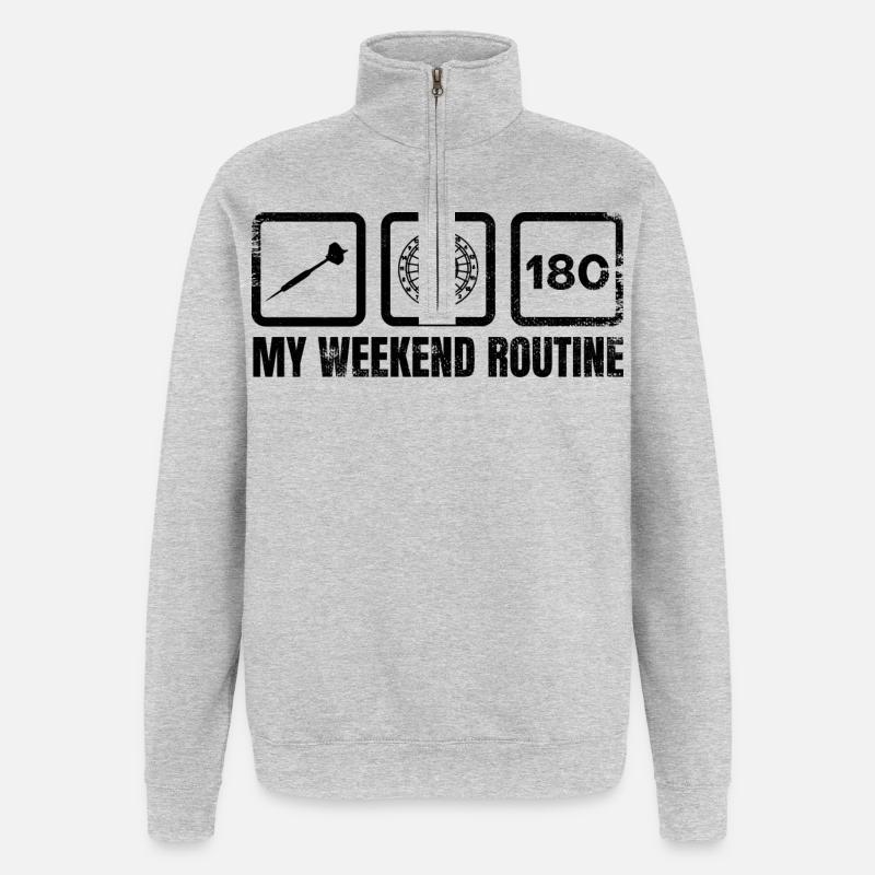 Ma routine du week-end - Sweat à zip 1/4 - gris chiné