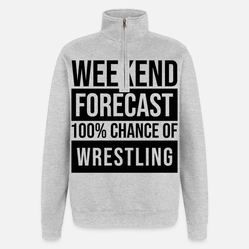 lutter - Sweat à zip 1/4 - gris chiné