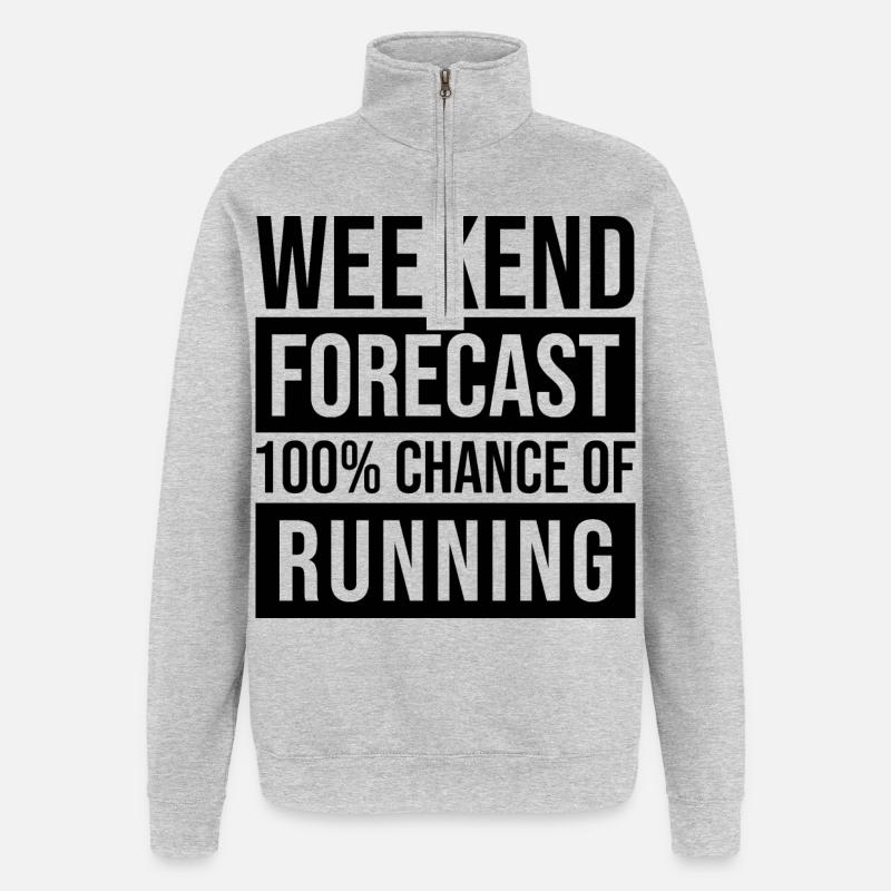 course - Sweat à zip 1/4 - gris chiné