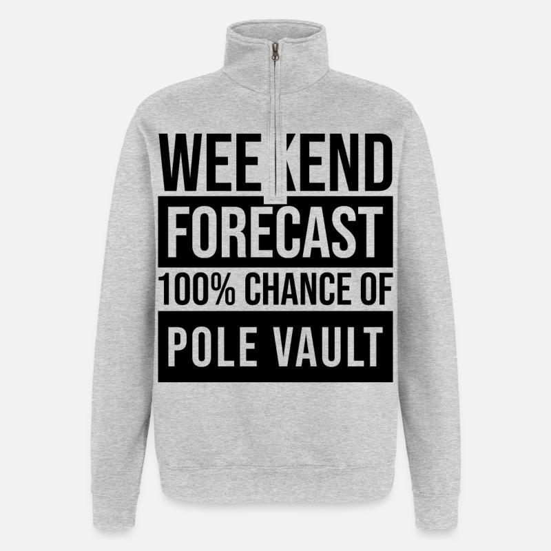 Stabhochsprung - Quarter-Zip-Sweatshirt - Grau meliert