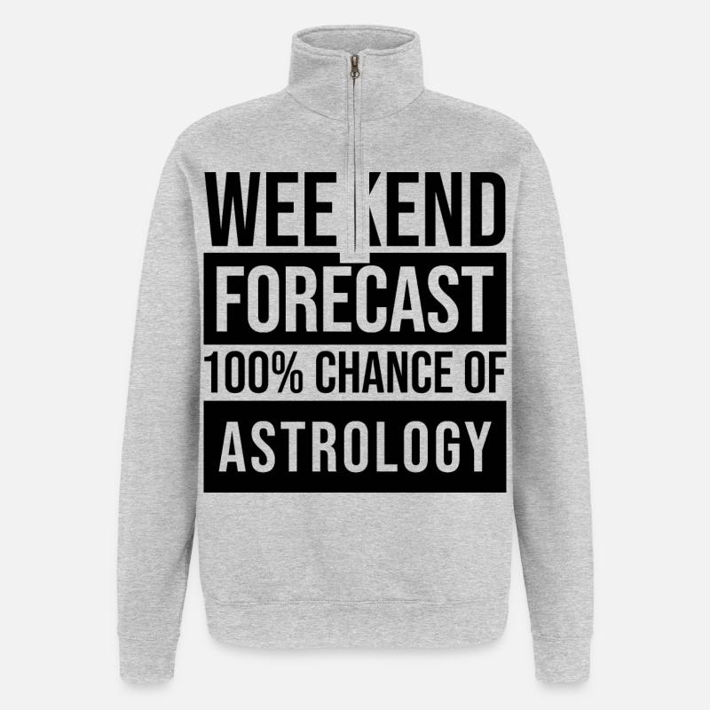 Astrologie - Quarter-Zip-Sweatshirt - Grau meliert