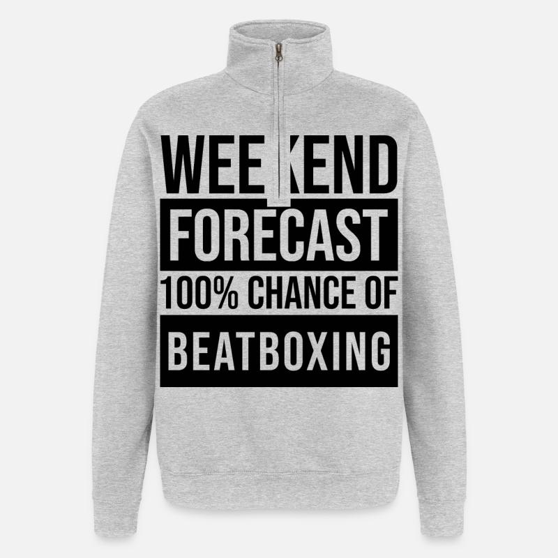 Beatbox (Englisch) - Quarter-Zip-Sweatshirt - Grau meliert