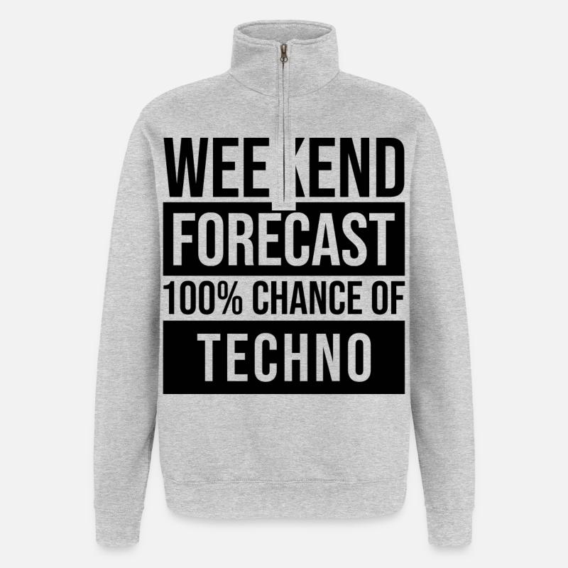 techno - Sweat à zip 1/4 - gris chiné