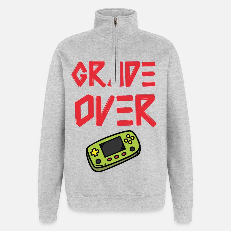 Game Over: Conclusion won! - Quarter-Zip Sweatshirt - heather grey
