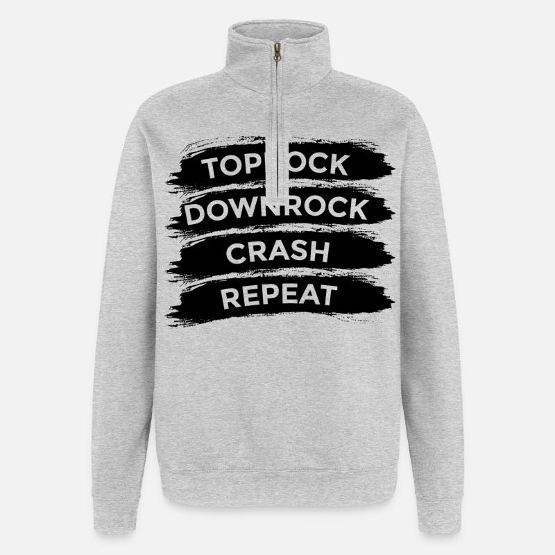 Breakdancer Spruch - Quarter-Zip-Sweatshirt - Grau meliert