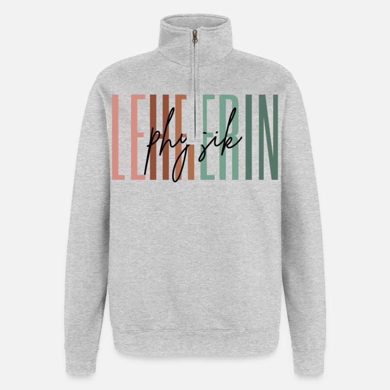 Lehrerin Physik Physiklehrerin Lehramt Geschenk - Quarter-Zip-Sweatshirt - Grau meliert