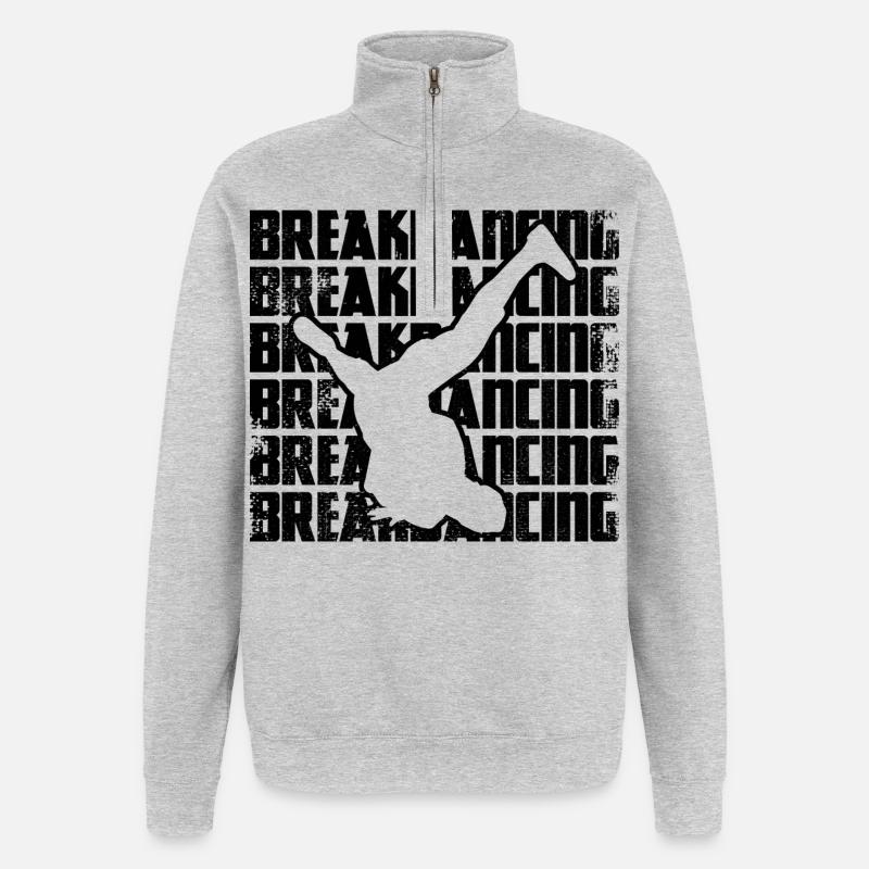 Breakdance - Quarter-Zip-Sweatshirt - Grau meliert