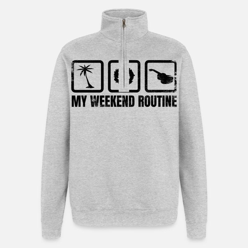 Ukulele Weekend - Quarter-Zip Sweatshirt - heather grey