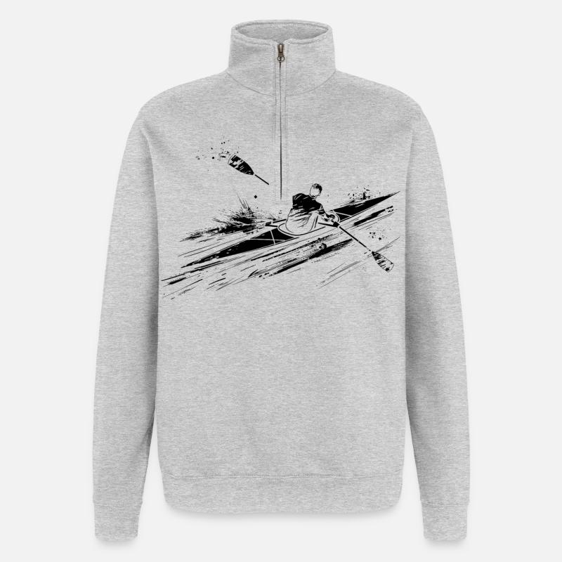 Ruderer - Quarter-Zip-Sweatshirt - Grau meliert