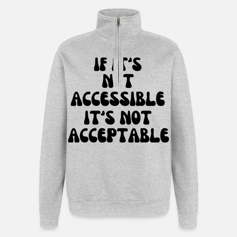Non acceptable s’il n’est pas accessible* - Sweat à zip 1/4 - gris chiné