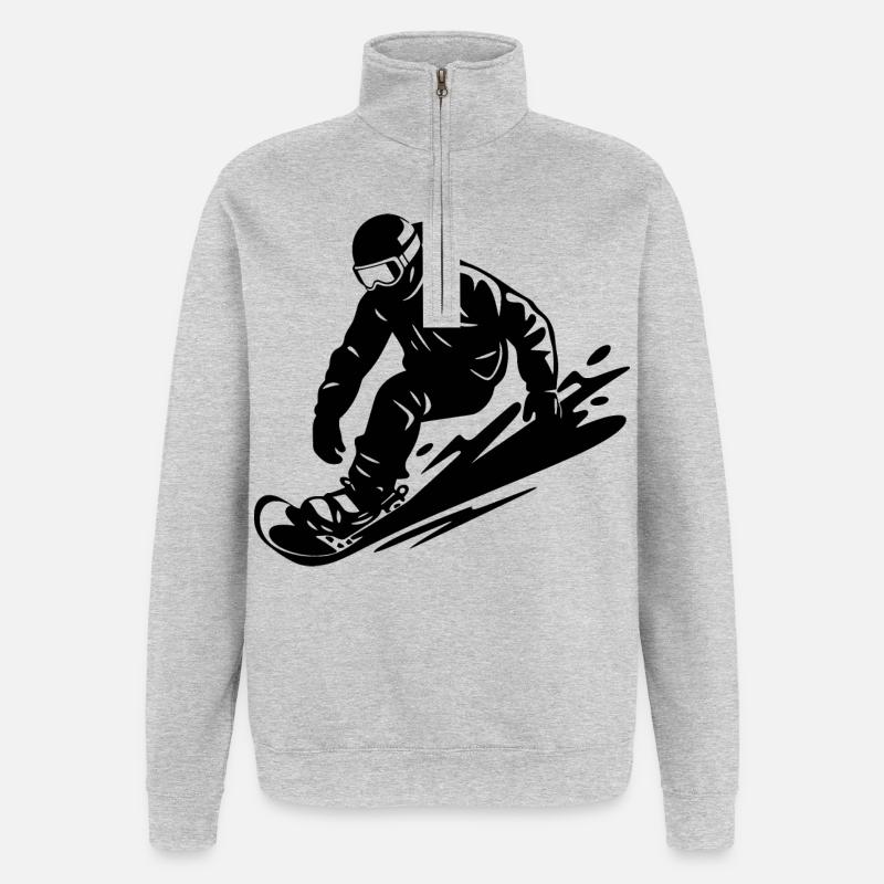 Snowboarder - Quarter-Zip-Sweatshirt - Grau meliert