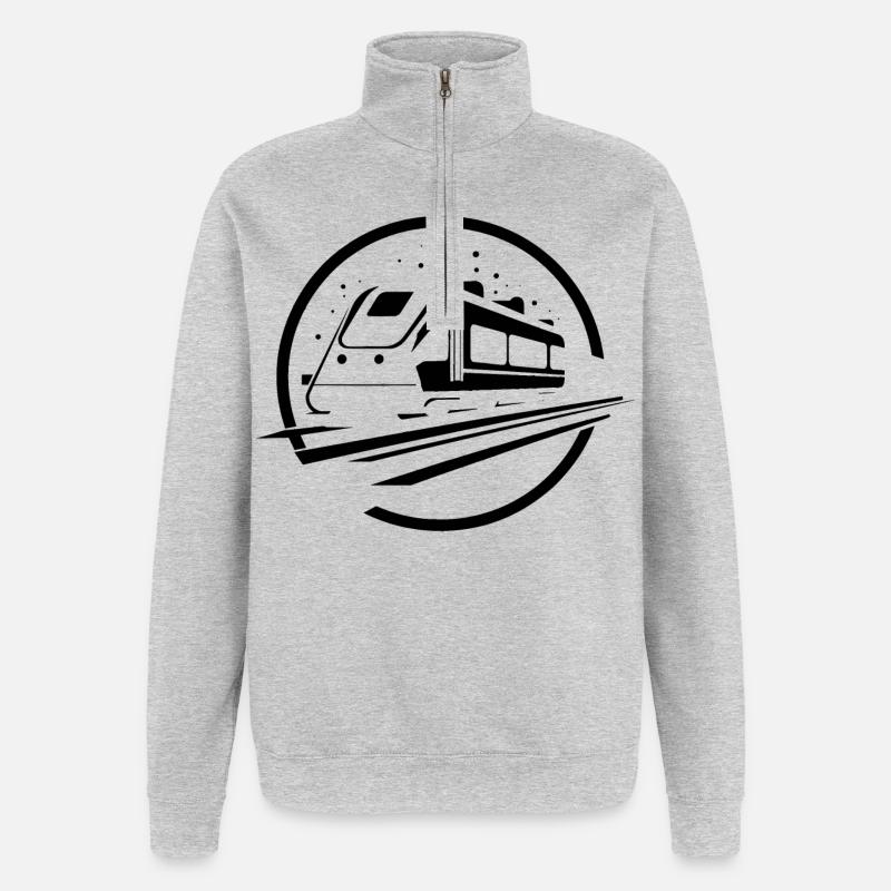 Train - Sweat à zip 1/4 - gris chiné