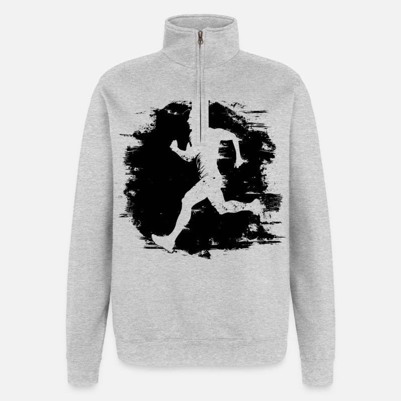 Marathon Junge - Quarter-Zip-Sweatshirt - Grau meliert