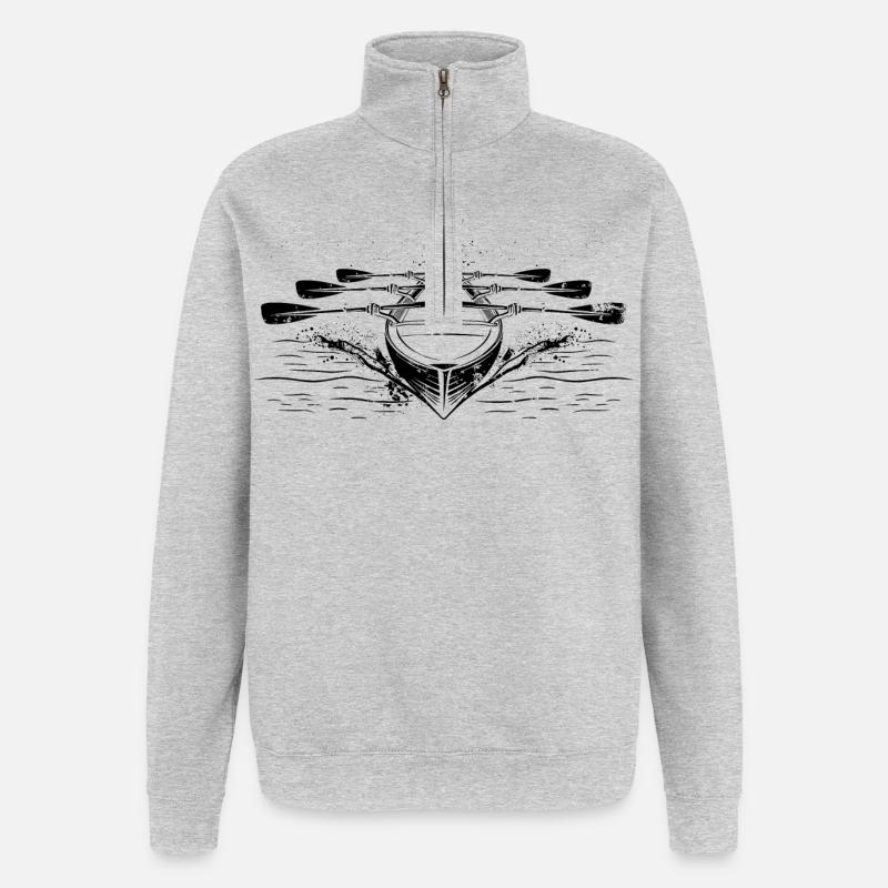 Bateau à rames de course - Sweat à zip 1/4 - gris chiné