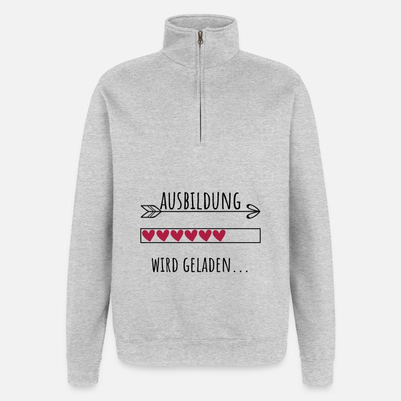 Ausbildung Personalisierter Beruf Mädchen - Quarter-Zip-Sweatshirt - Grau meliert