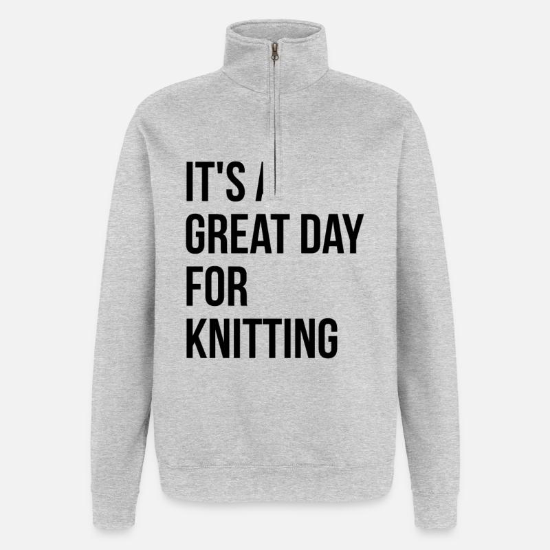 strikning - Sweatshirt med 1/4 lynlås - grå meleret