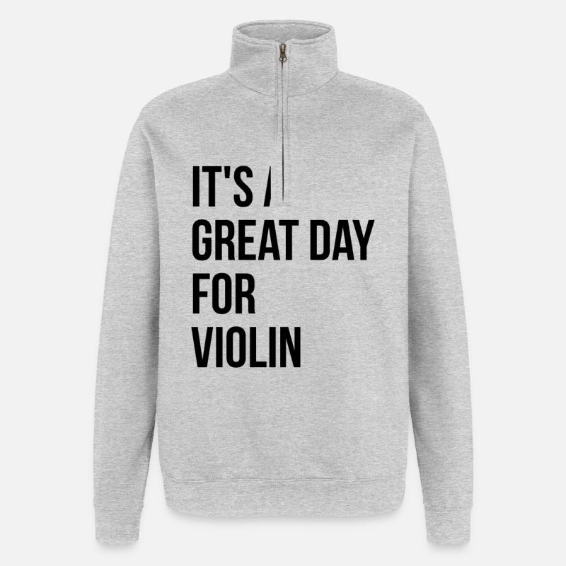 violon - Sweat à zip 1/4 - gris chiné