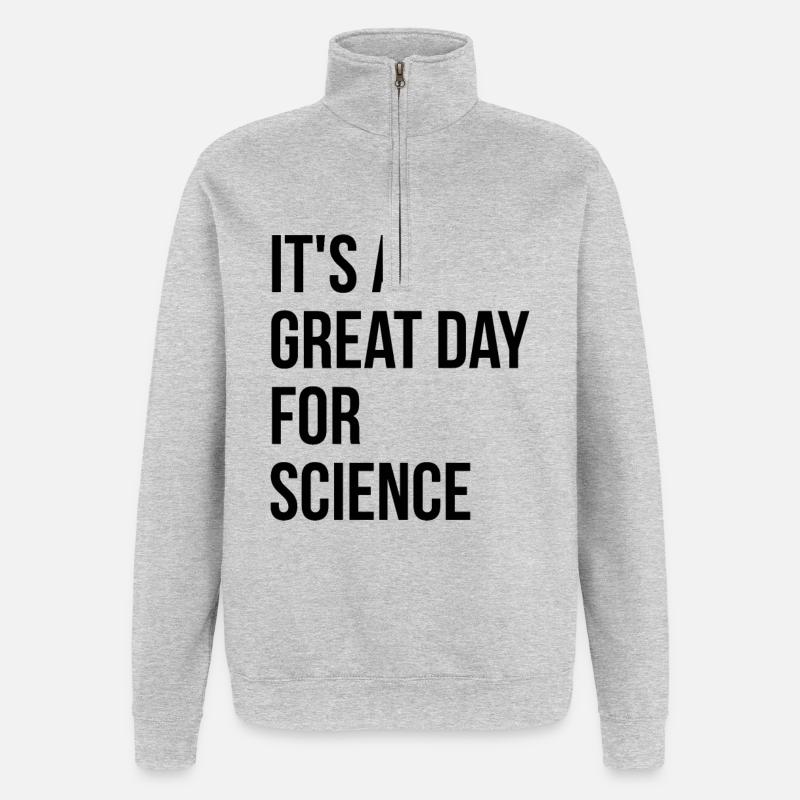 science - Sweat à zip 1/4 - gris chiné