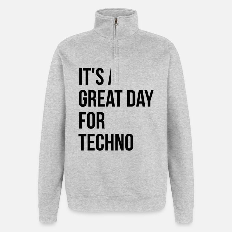 Techno - Quarter-Zip Sweatshirt - heather grey