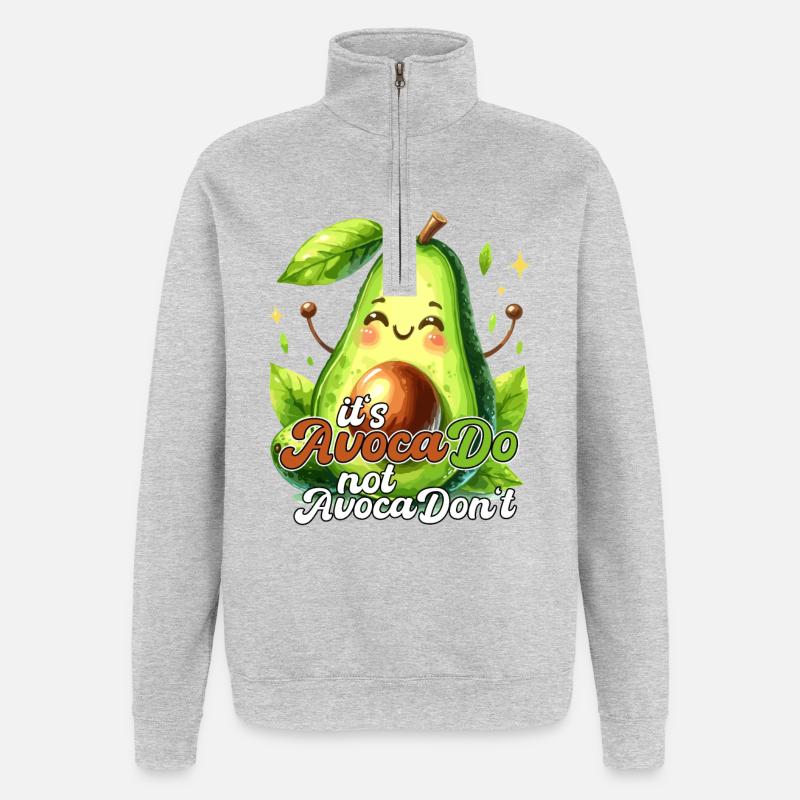 Happy Avocado its AvocaDo Design - Quarter-Zip-Sweatshirt - Grau meliert