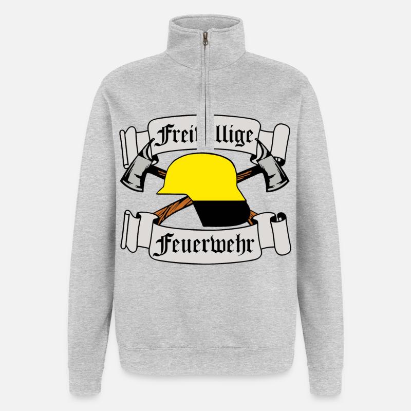 Volunteer Fire Brigade Emblem - Quarter-Zip Sweatshirt - heather grey