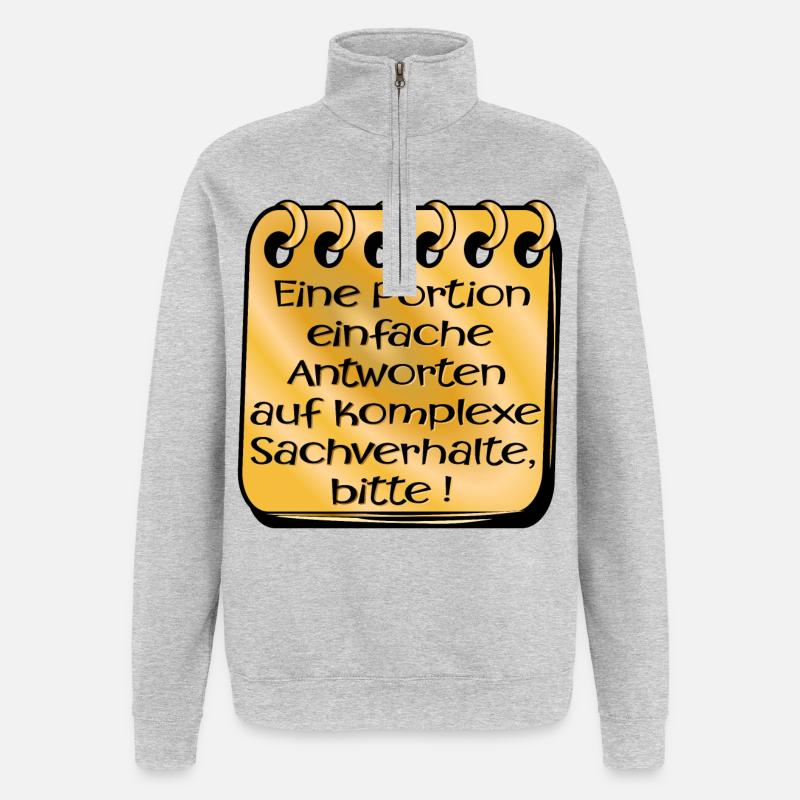 POPULISMUS - Quarter-Zip-Sweatshirt - Grau meliert