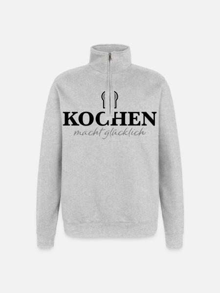 funny cooking apron - Quarter-Zip Sweatshirt - heather grey