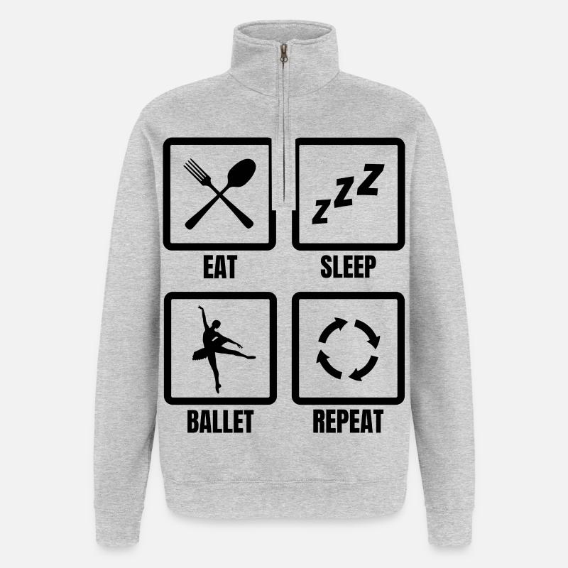 Ballett Routine - Quarter-Zip-Sweatshirt - Grau meliert