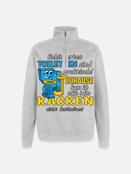Disabled toilet - Quarter-Zip Sweatshirt - heather grey