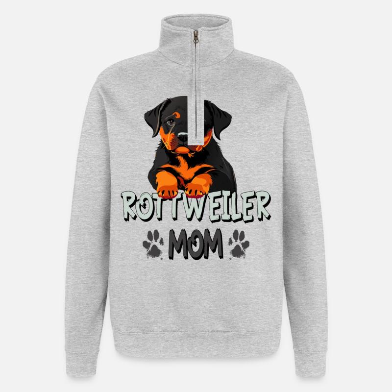 Rottweiler Mama - Quarter-Zip-Sweatshirt - Grau meliert