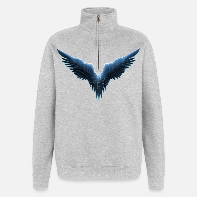 fly fly fly - Quarter-Zip Sweatshirt - heather grey