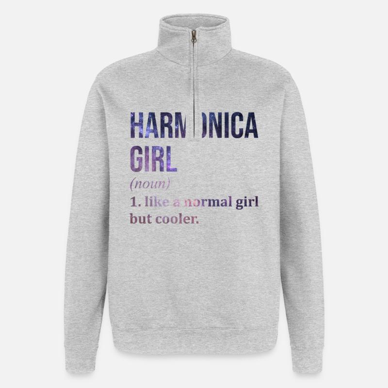 harmonica - Sweat à zip 1/4 - gris chiné