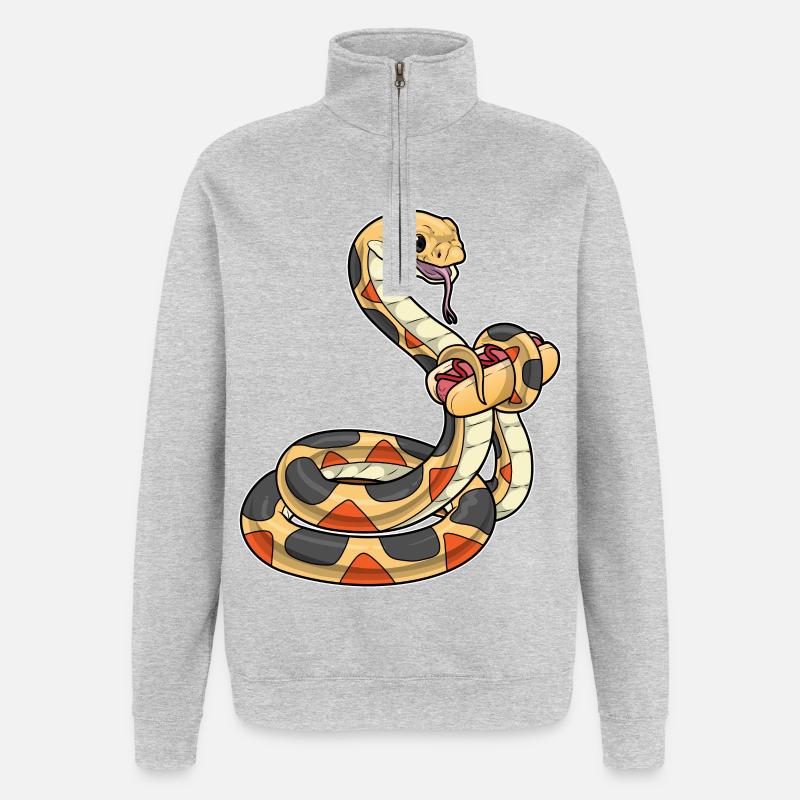 Hot-dog serpent - Sweat à zip 1/4 - gris chiné