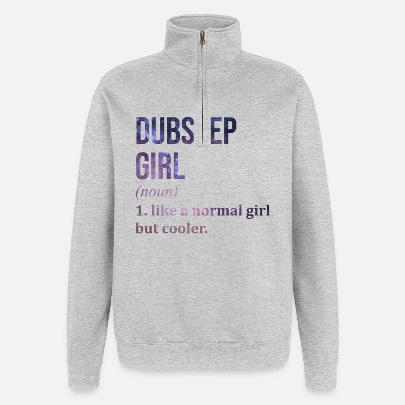 dubstep - Sweat à zip 1/4 - gris chiné