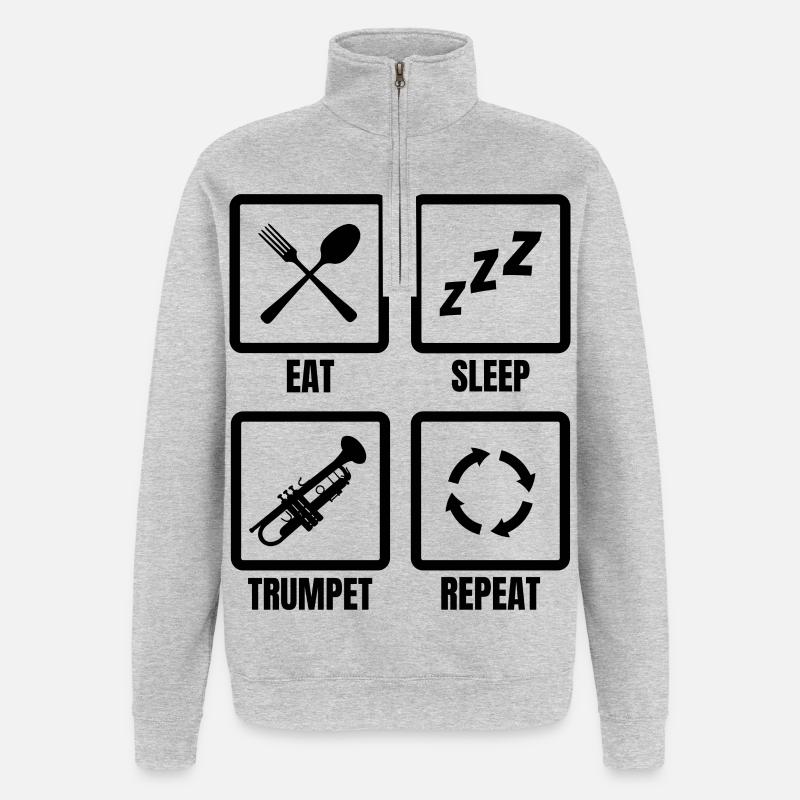 Trompeter Routine - Quarter-Zip-Sweatshirt - Grau meliert