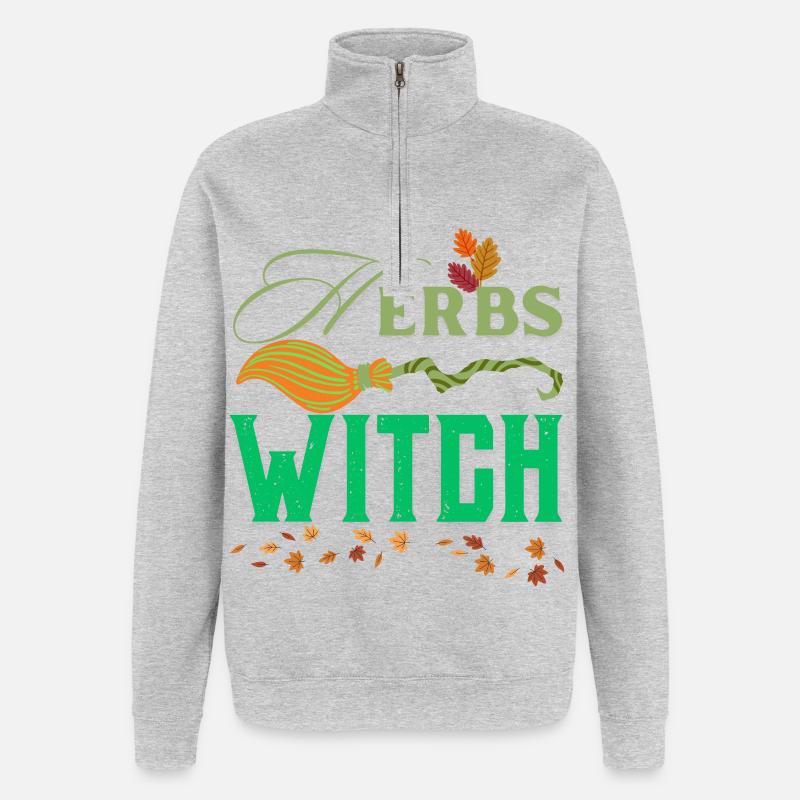 Herbs Witch Wild Witchy & Herbal Design - Quarter-Zip Sweatshirt - heather grey