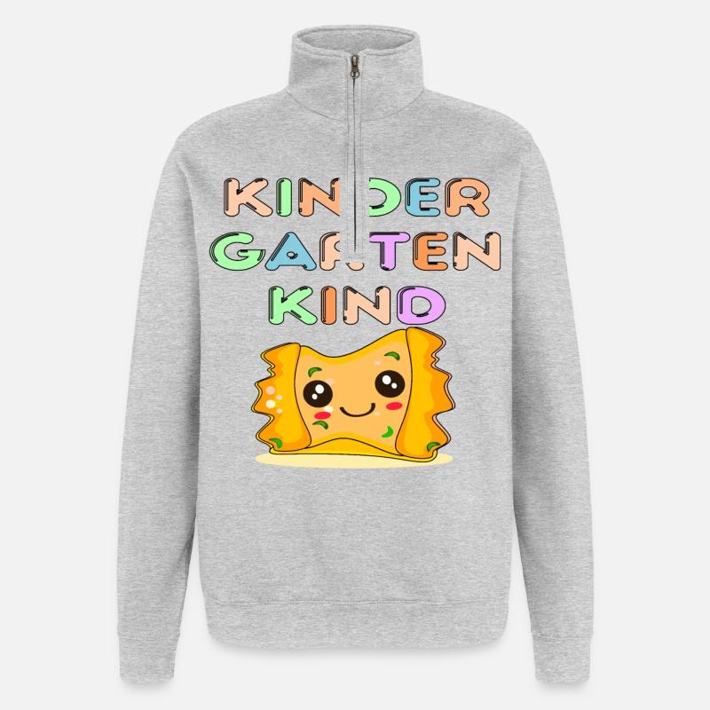 SCHWÄBISCHE MAULTASCHEN KINDERGARTENKIND - Quarter-Zip-Sweatshirt - Grau meliert