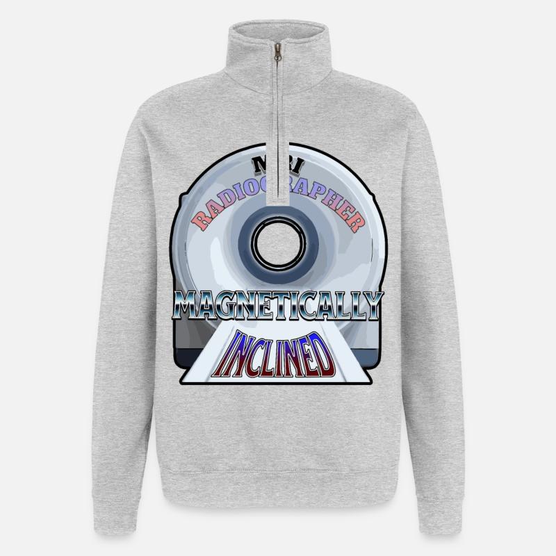 Radiographe IRM à inclinaison magnétique - Sweat à zip 1/4 - gris chiné